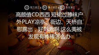 高颜值CD西西 短裙过膝袜户外PLAY凉亭、街边、天桥自慰露出，好刺激啊 这么美被发现有棒棒怎么办