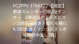 FC2PPV 3760122 【限定】軟体スレンダーの現/役ダンサー　1年ぶりのＳＥＸにマンコ発熱潮吹き！縦にも横にも180度開くマンコにズッポリ連続中出し [有]